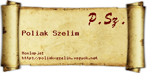 Poliak Szelim névjegykártya